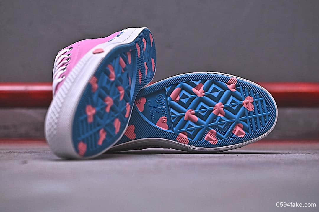 匡威Converse Chuck 70 Low Top Love Graphic 1970真标硫化蓝底低帮头层皮硫化百搭运动板鞋正确硅蓝PU中底顶级硫化工艺原鞋开模 货号:164559C