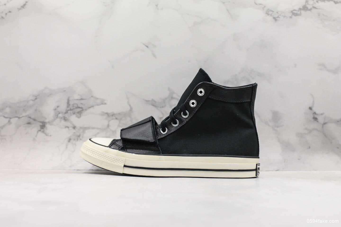 匡威Neighborhood x Converse Chuck Taylor 70s Hi联名款高帮硫化板鞋魔术贴高黑白真标品质明星同款 货号:158602C