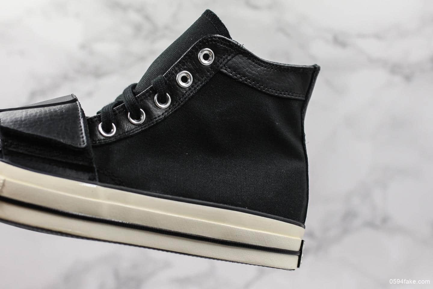 匡威Neighborhood x Converse Chuck Taylor 70s Hi联名款高帮硫化板鞋魔术贴高黑白真标品质明星同款 货号:158602C