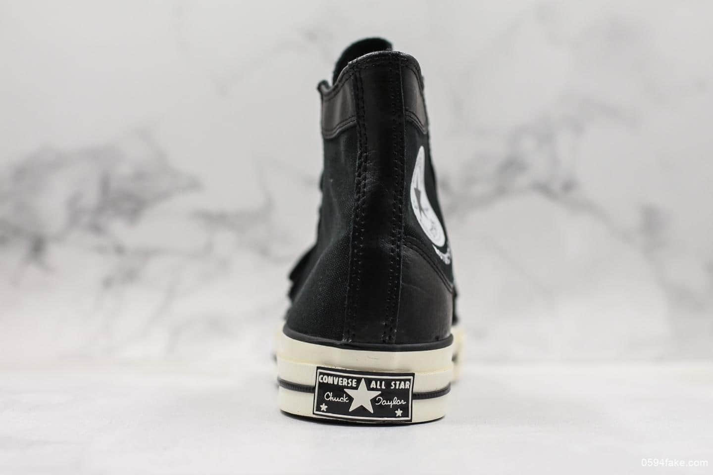 匡威Neighborhood x Converse Chuck Taylor 70s Hi联名款高帮硫化板鞋魔术贴高黑白真标品质明星同款 货号:158602C