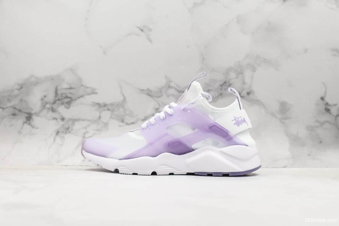 耐克Nike Air Huarache Run Premium 4代华莱士复古慢跑鞋公司级版本紫色网纱半透明新款配色 货号:875868-005