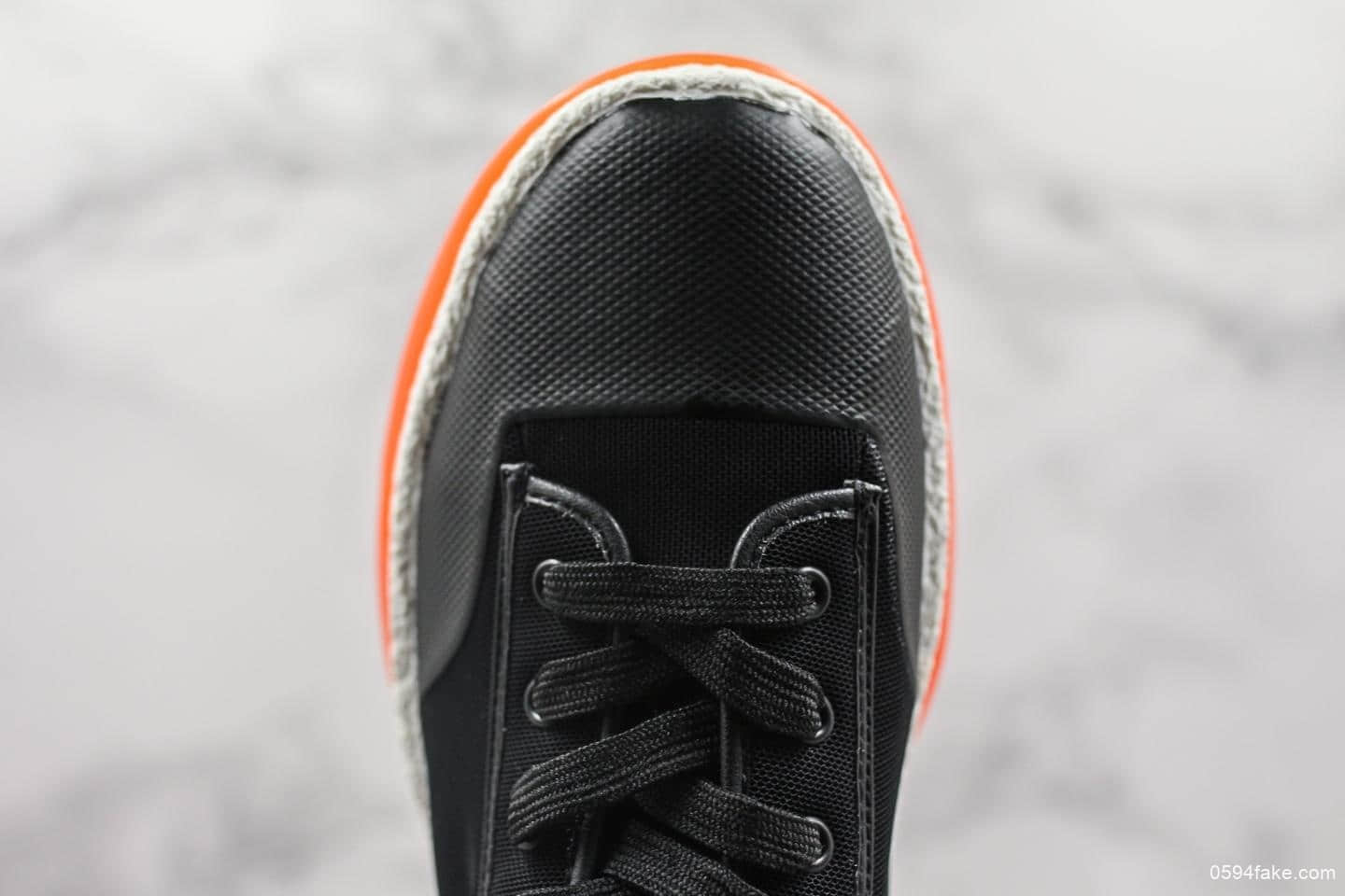 亚历山大·王Alexander Wang A1 Combat Boot黑橙白公司级带半码 松糕厚底老爹风球鞋 货号：3049N0039M