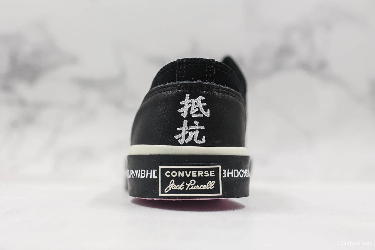 匡威NEIGHBORHOOD x Converse Jack Purcell“抵抗”公司级带半码 货号:165604C
