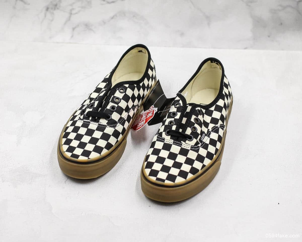 万斯Vans Authentic黑白棋盘格真标带半码 休闲帆布板鞋真标硫化大底 货号:VN0004MKIBB