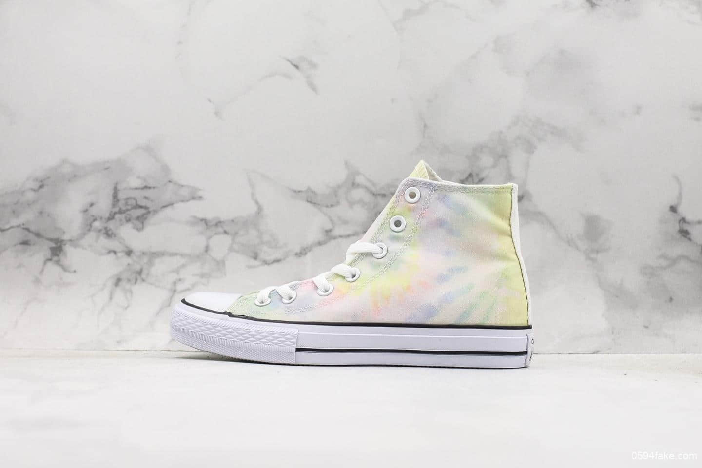 匡威Converse Chuck Taylor意大利限定扎染渐变马卡龙高帮帆布鞋真标带半码三星标欧斯奈鞋垫真标原盒 货号:162150C