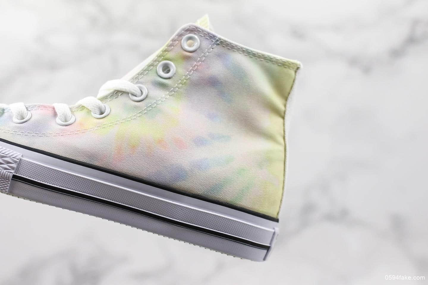 匡威Converse Chuck Taylor意大利限定扎染渐变马卡龙高帮帆布鞋真标带半码三星标欧斯奈鞋垫真标原盒 货号:162150C