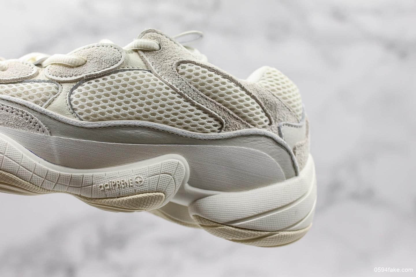 阿迪达斯Adidas Yeezy 500 “Bone White”骨白OG纯原带半码 复古老爹鞋 进口皮料原厂阵线 货号:FV3573