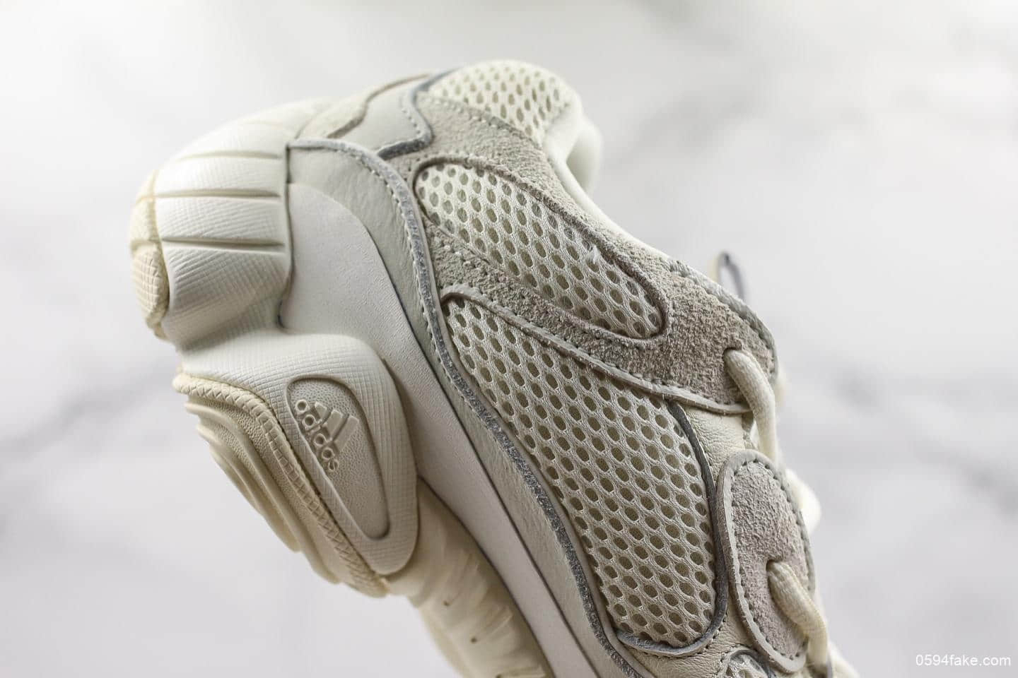 阿迪达斯Adidas Yeezy 500 “Bone White”骨白OG纯原带半码 复古老爹鞋 进口皮料原厂阵线 货号:FV3573