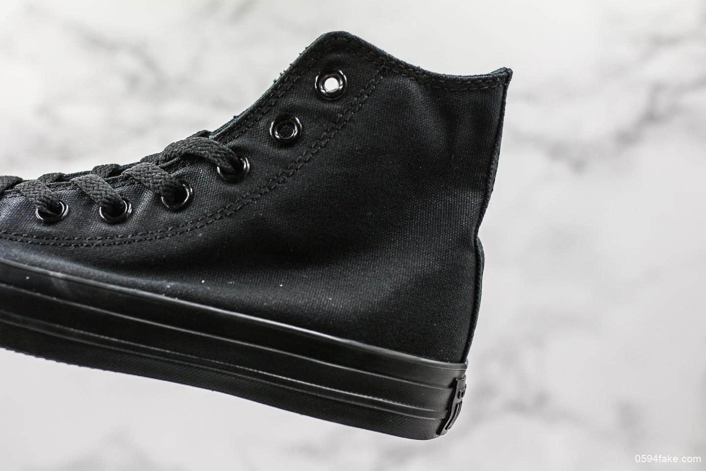 匡威Converse Chuck Taylor All Star Core Hi黑色高帮帆布鞋真标带半码原盒原标原厂硫化楦型 货号：1Z588