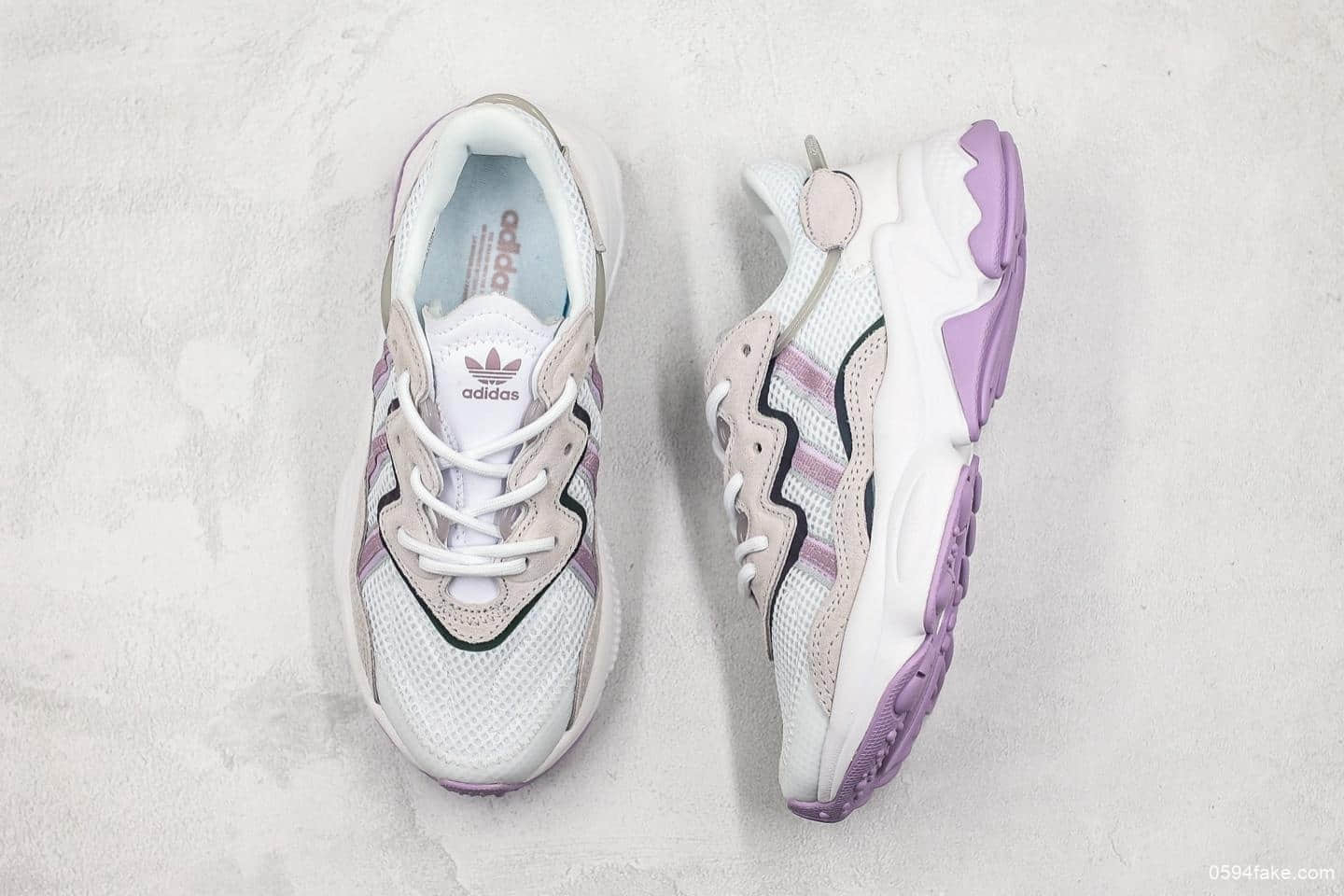 阿迪达斯Adidas Ozweego adiprene紫色真标带半码双层EVA高弹中底+耐磨橡胶外底 货号:EG9204