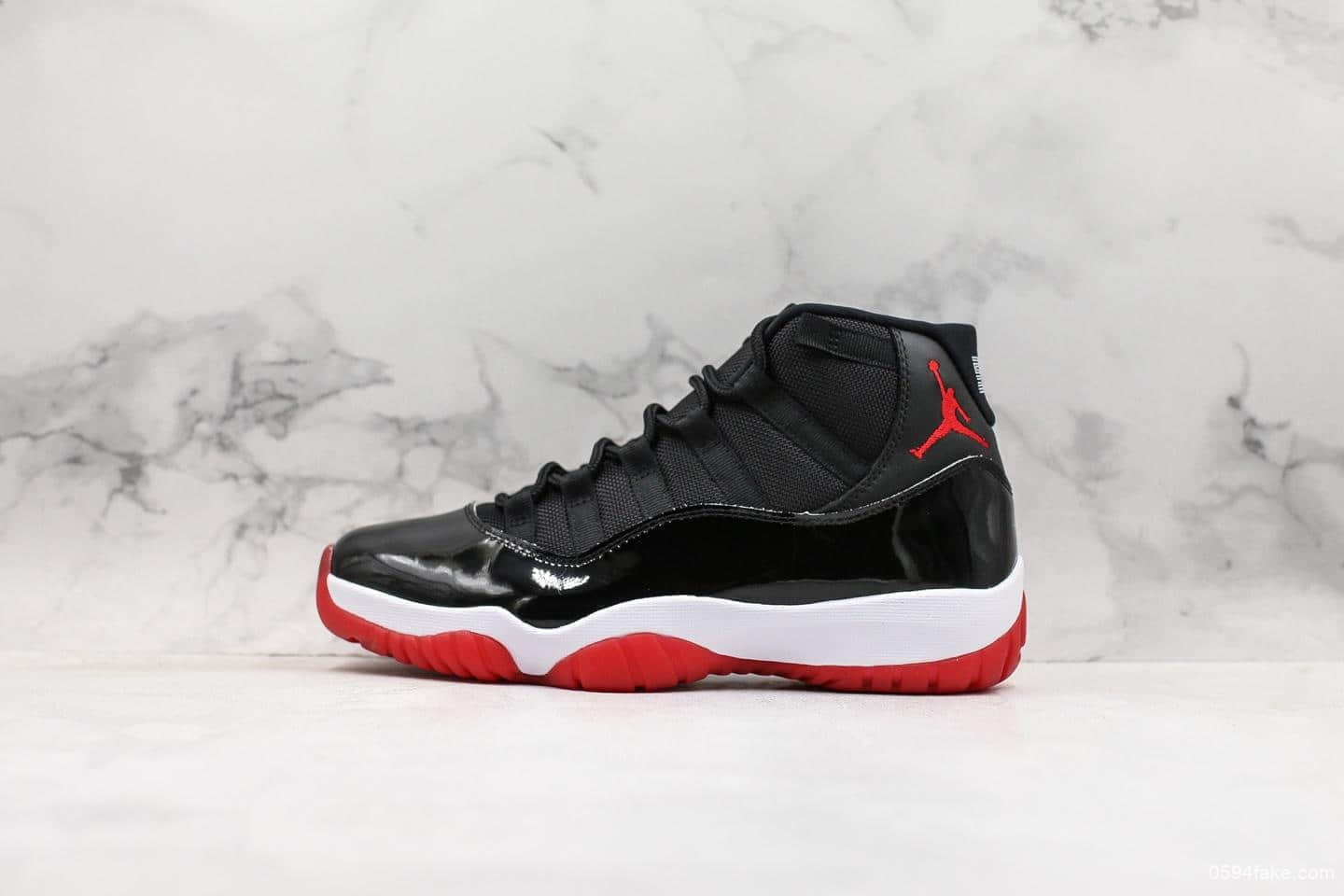乔丹Air Jordan 11 “Bred”黑红纯原带半码台湾进口原装皮料元年配色经典复刻 货号:378037-061