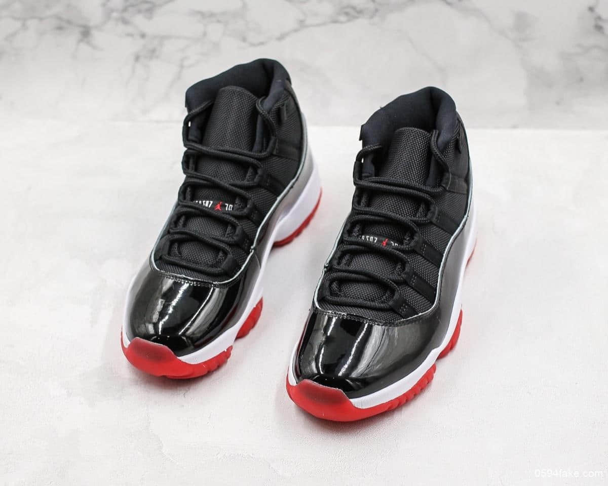 乔丹Air Jordan 11 “Bred”黑红纯原带半码台湾进口原装皮料元年配色经典复刻 货号:378037-061