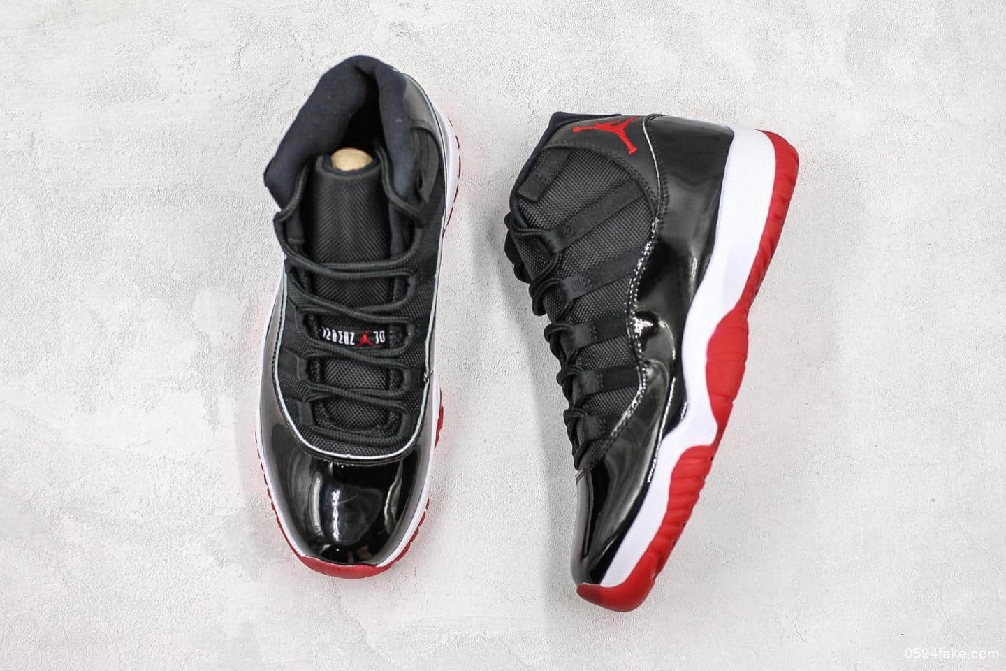 乔丹Air Jordan 11 “Bred”黑红纯原带半码台湾进口原装皮料元年配色经典复刻 货号:378037-061