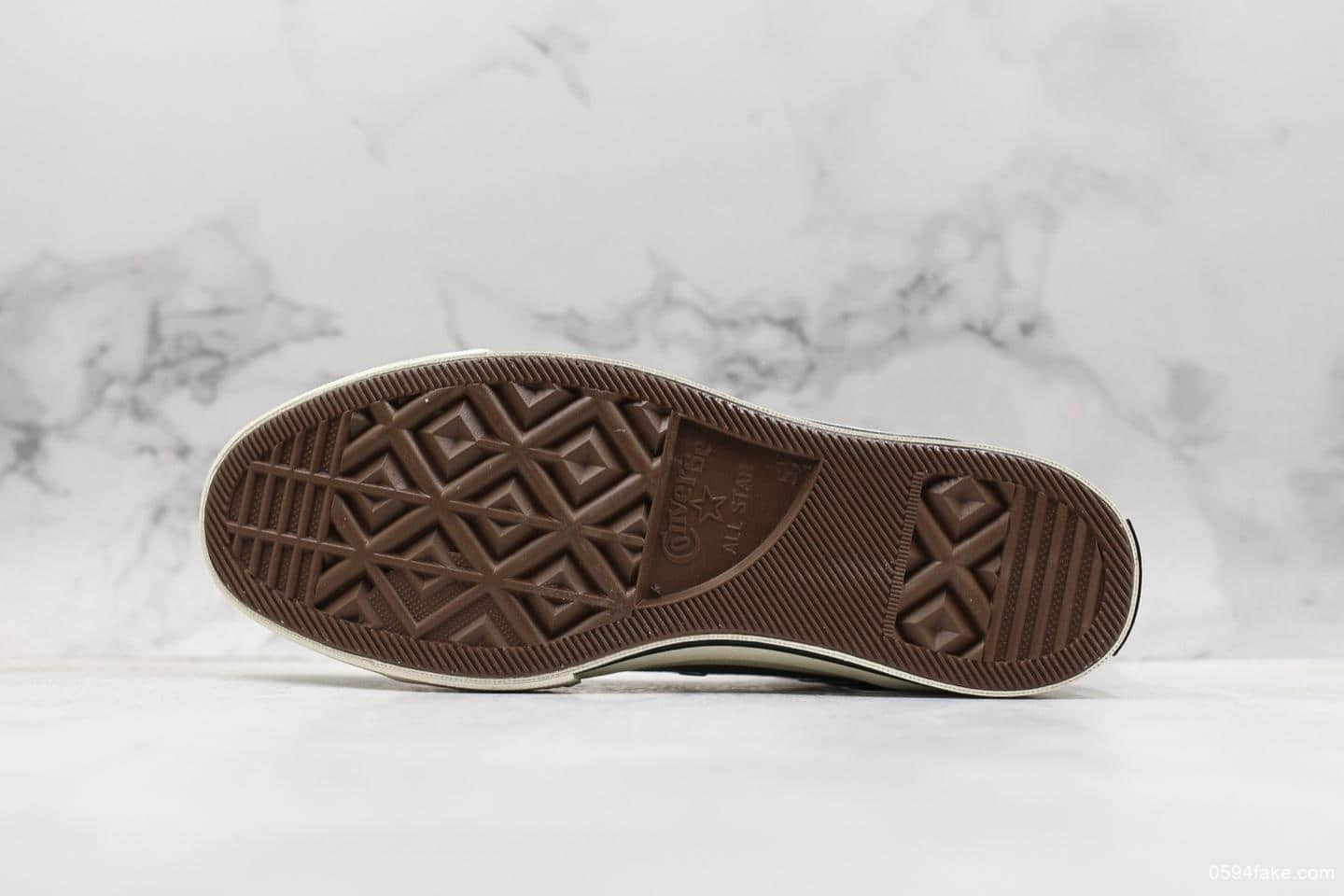 匡威Converse Chuck 70高帮水泥灰1970s帆布鞋公司级带半码 硫化蓝底立体三星标 货号:164946C