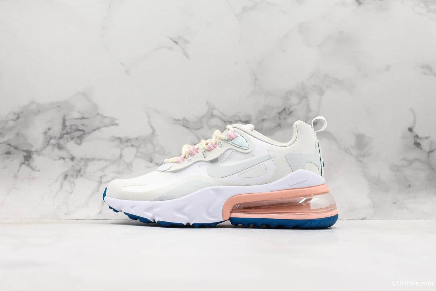 耐克Nike Air Max 270 React Bauhaus纯原版本正确白色反光鞋盒原鞋开模搭载React泡棉中底AirMax气垫休闲百搭运动鞋 货号：AO6174-100