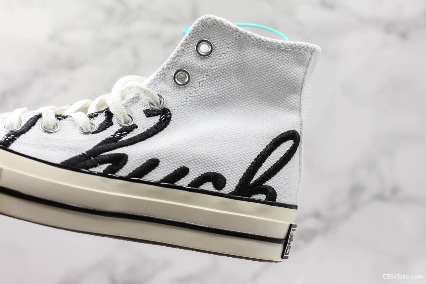 匡威Converse Chuck 1970s公司级版本真标硫化双围条正确硅蓝中底高帮帆布鞋 货号:165553C