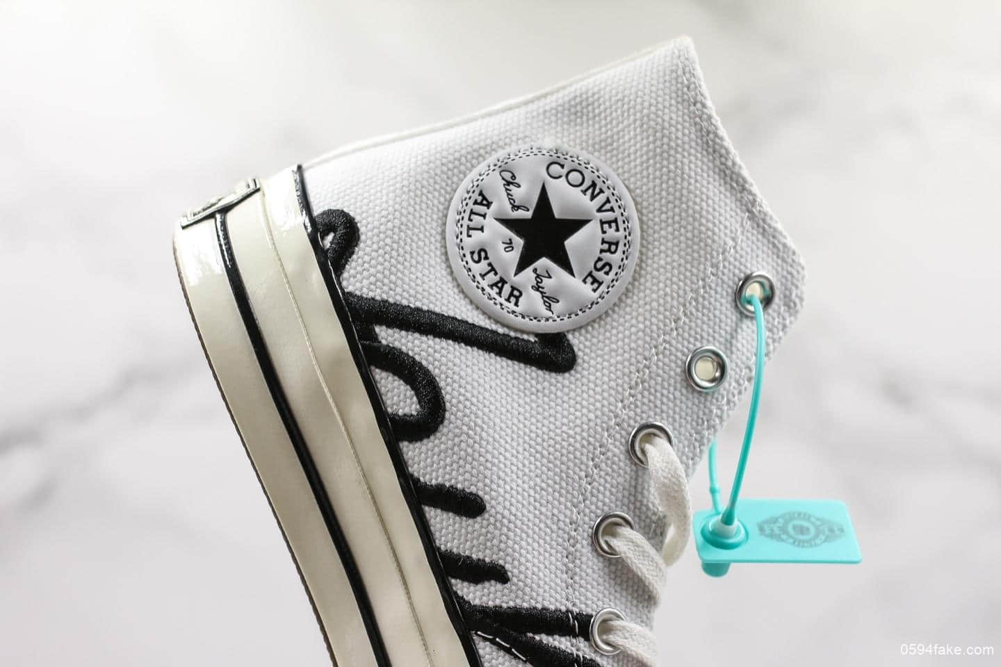 匡威Converse Chuck 1970s公司级版本真标硫化双围条正确硅蓝中底高帮帆布鞋 货号:165553C
