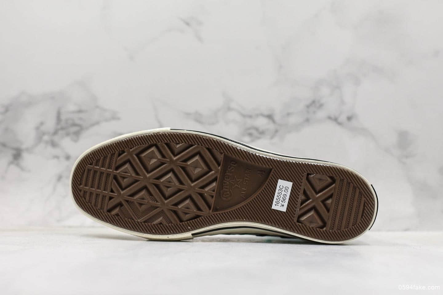 匡威Converse Chuck 1970s公司级版本真标硫化双围条正确硅蓝中底高帮帆布鞋 货号:165553C