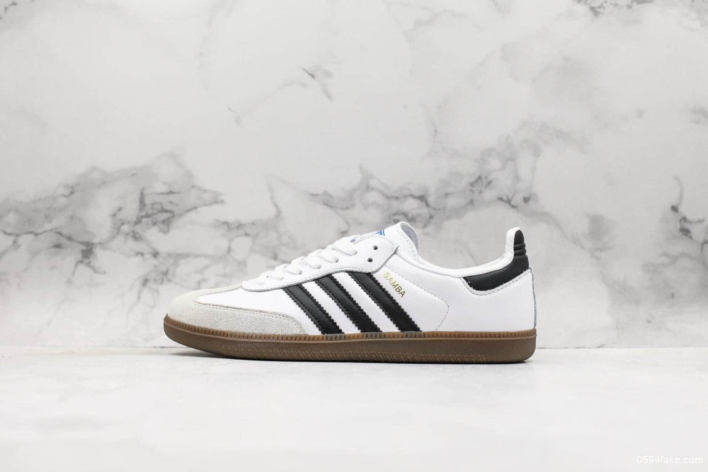阿迪达斯Adidas Samba OG Club公司级版本桑巴纪念日系列白绿平底室内足球风复古休跑鞋白黑生胶 货号:B75806