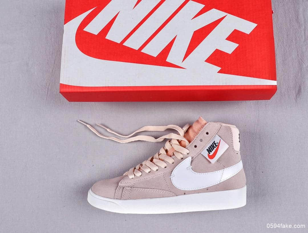 耐克Nike Blazer Mid Rebel公司级真标版本解构主义开拓者女子高帮休闲板鞋开学季福利随鞋附赠精致Nike别针 货号：BQ4022-001
