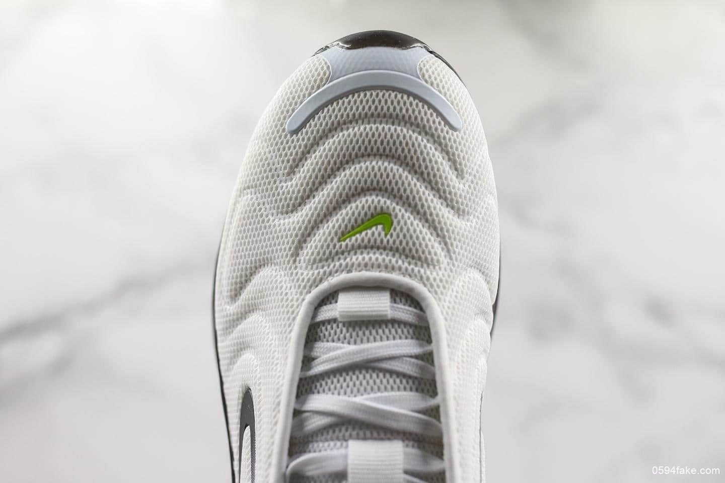 耐克Nike Air Max 720 White Black Volt公司级版本太空大气垫前卫运动慢跑鞋白黑草绿红 货号:CJ4584-100