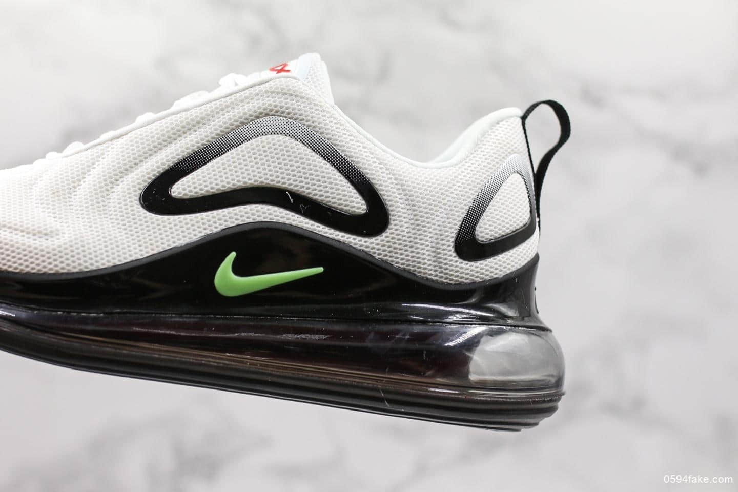 耐克Nike Air Max 720 White Black Volt公司级版本太空大气垫前卫运动慢跑鞋白黑草绿红 货号:CJ4584-100