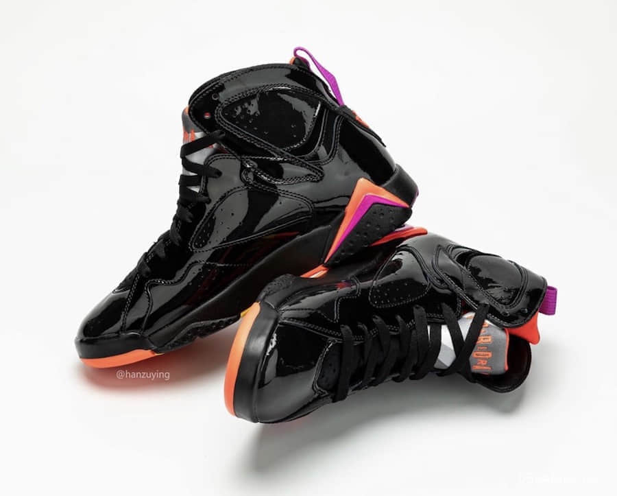 全漆皮鞋面酷到爆!Air Jordan 7 WMNS “Black Patent Leather”将于10月31日发售! 货号:313358-006