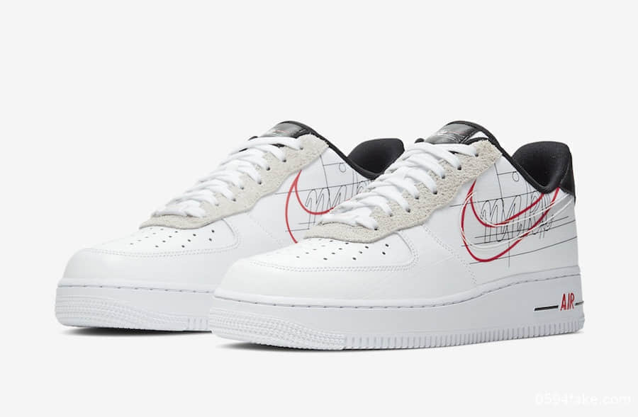 耐克Nike Air Force 1 Script Swoosh预计将于8月10日发售小伙伴们手速要快哦!货号:CK9257-100