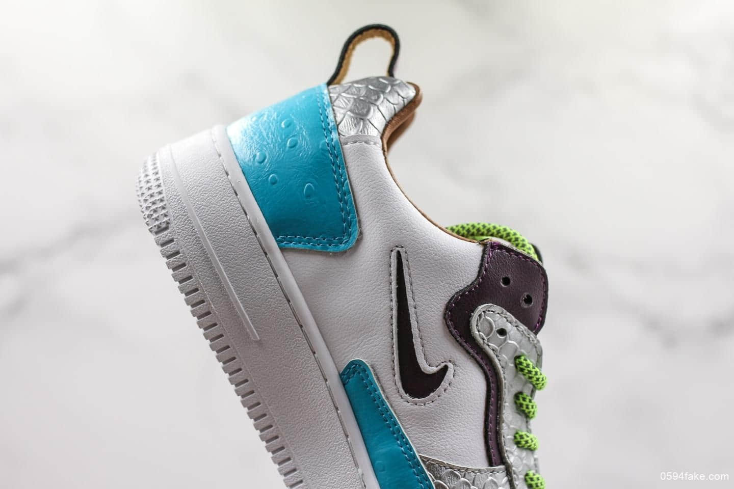 耐克Nike Air Force 1´07 Low Premium AC Travis Scott纯原版本空军一号经典百搭休闲运动板鞋白浅兰深紫反钩 货号：630939-208