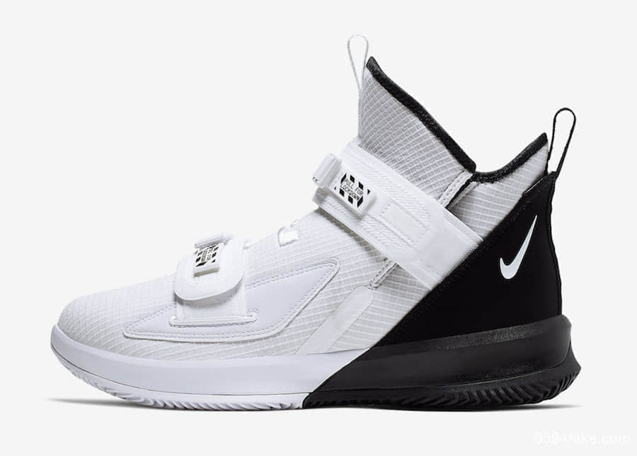 Nike LeBron Soldier 13新配色登场!还是黑白配却有些不一样! 货号:AR4228-100
