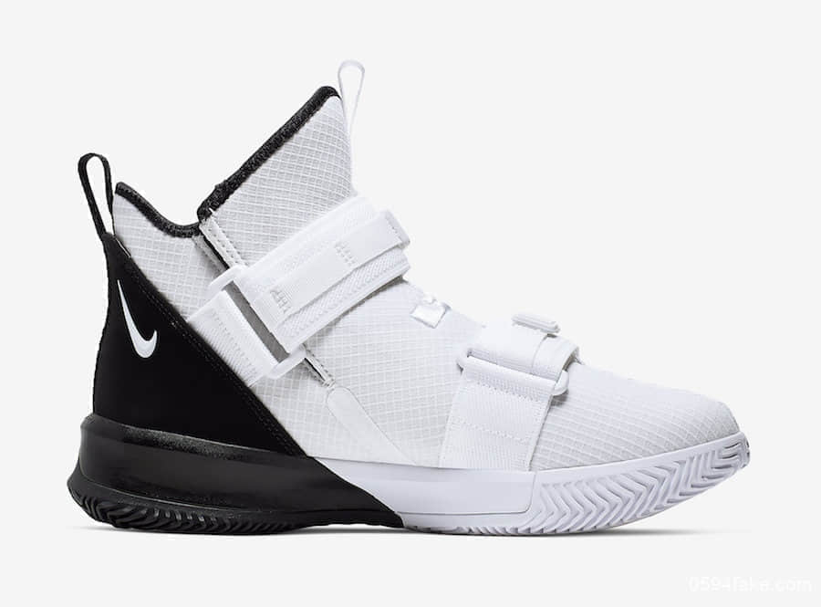 Nike LeBron Soldier 13新配色登场!还是黑白配却有些不一样! 货号:AR4228-100