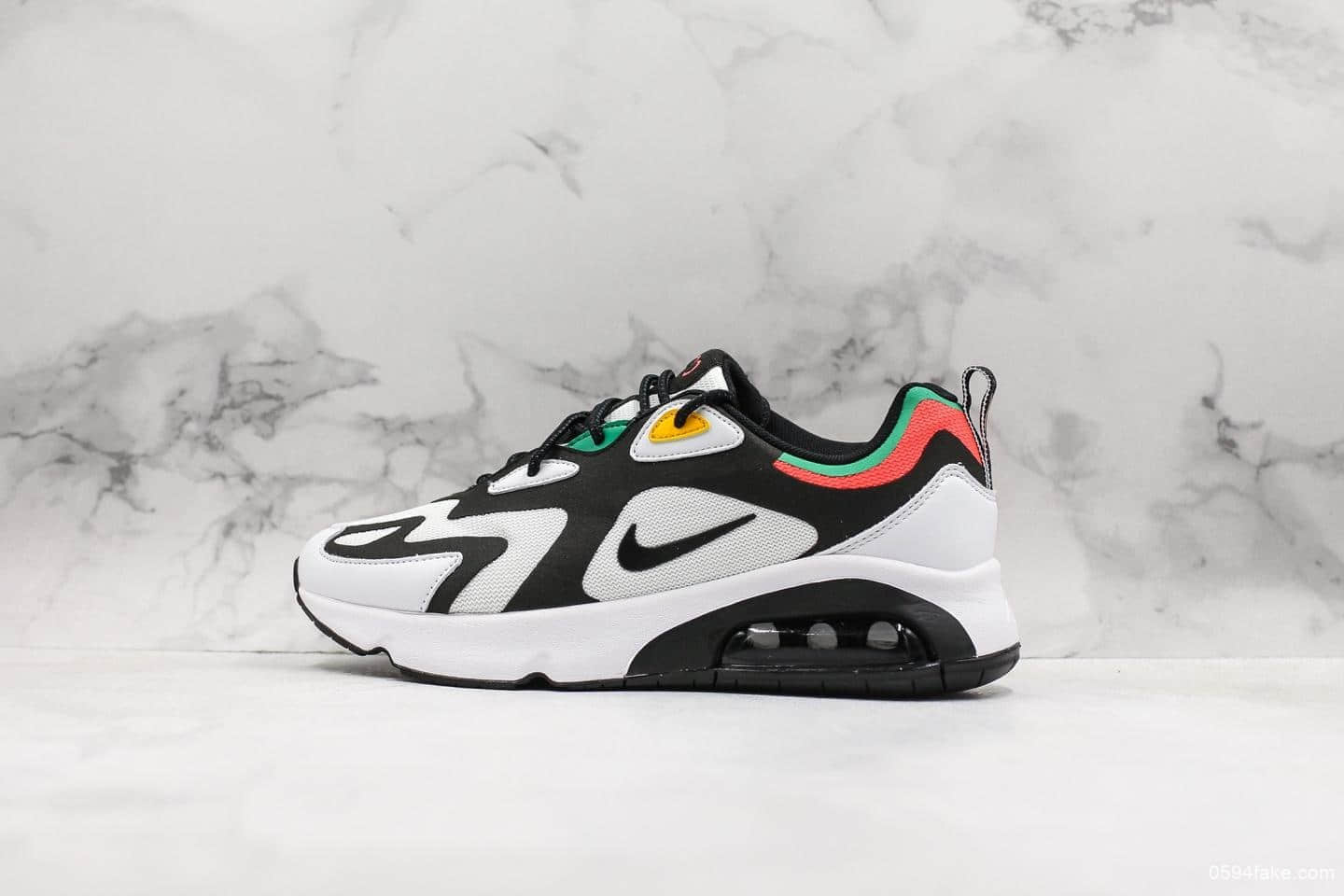 耐克Nike Air Max 200公司级版本半掌气垫复古休闲运动跑步鞋二维码鞋标区别市面通货版本 货号:AQ2568-101