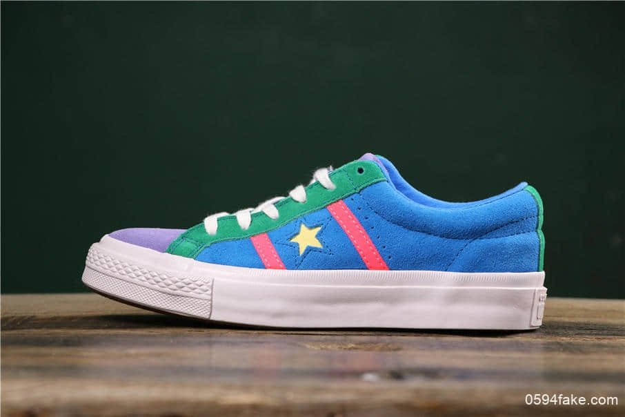 匡威CONVERSE JACK STAR STAR&BARS J SUEDE公司级版本杰克一星系列复古硫化低帮板鞋 货号:164392C