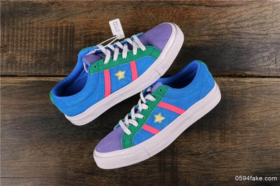 匡威CONVERSE JACK STAR STAR&BARS J SUEDE公司级版本杰克一星系列复古硫化低帮板鞋 货号:164392C