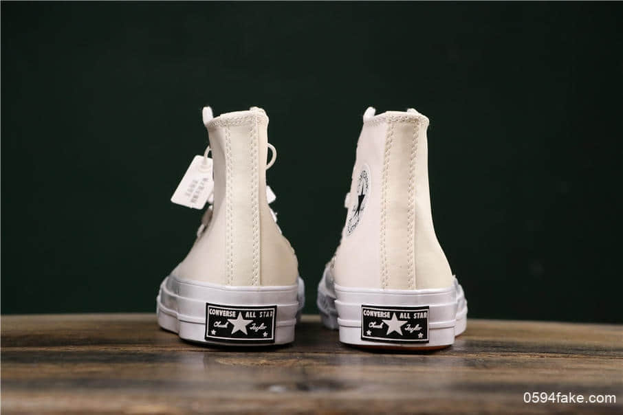 匡威Chinatown Market x Converse联名款真标双围条蓝底感光高帮帆布鞋 货号:166598C