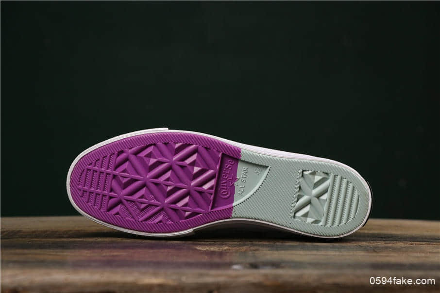 匡威Chinatown Market x Converse联名款真标双围条蓝底感光高帮帆布鞋 货号:166598C