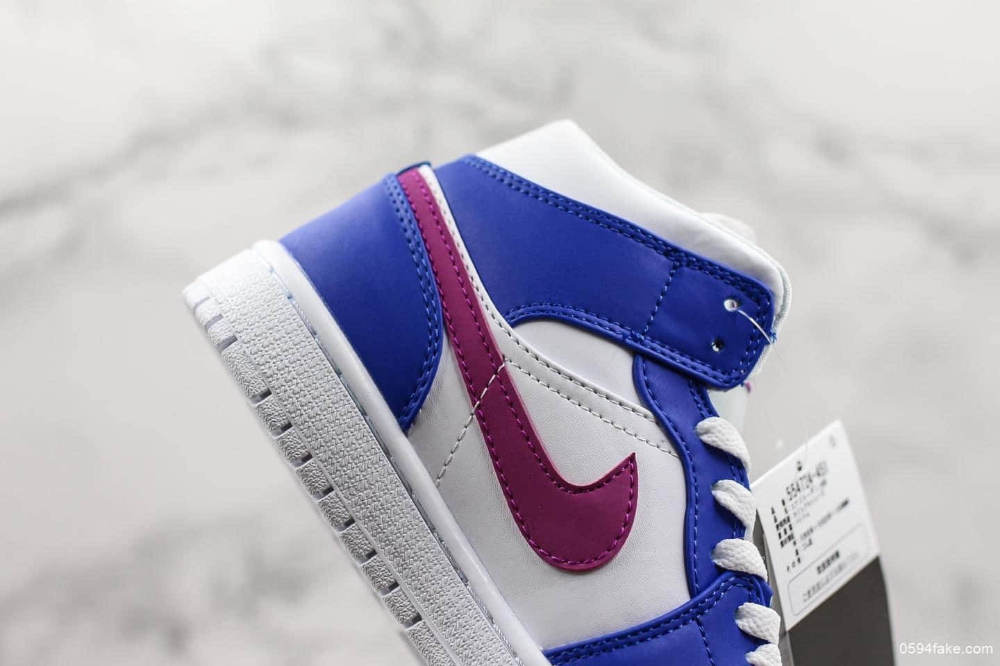 乔丹Air Jordan 1 Mid公司级中帮AJ1南海岸全新配色实战篮球鞋 货号：554724-451