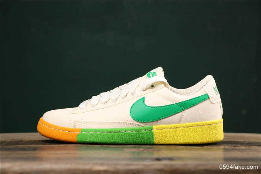 耐克Nike Blazer Bruin Low QS公司级版本彩虹果冻底低帮帆布休闲板鞋 货号:AA1057-103