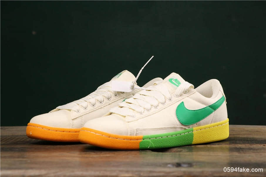 耐克Nike Blazer Bruin Low QS公司级版本彩虹果冻底低帮帆布休闲板鞋 货号:AA1057-103