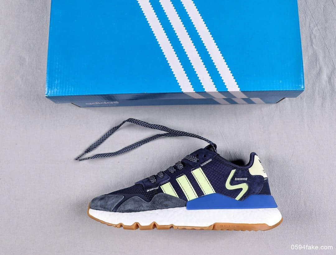 阿迪达斯Adidas Nite Jogger 2019 Boost公司级3M反光联名夜行者复古跑鞋原盒原标全掌Boost科技 货号:EG2956