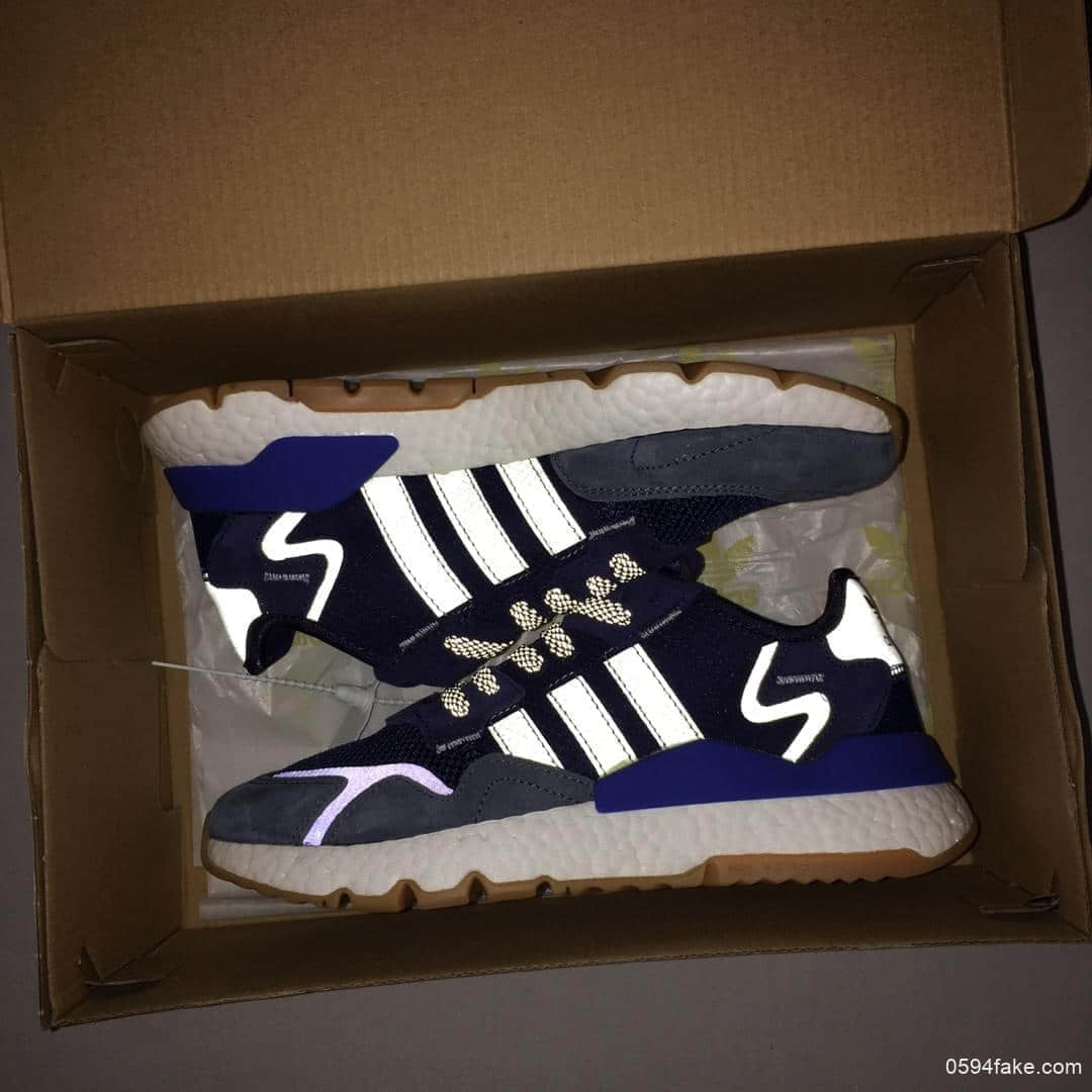 阿迪达斯Adidas Nite Jogger 2019 Boost公司级3M反光联名夜行者复古跑鞋原盒原标全掌Boost科技 货号:EG2956