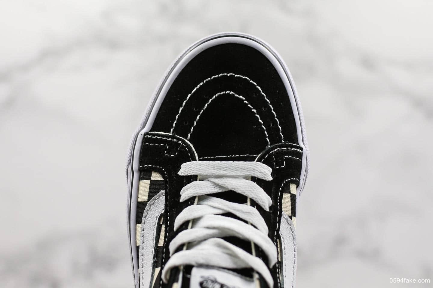 万斯Vans Sk8-Mid中帮棋盘格真标硫化工艺原厂ICC钢印原盒原标 货号:VN0A391FQXH