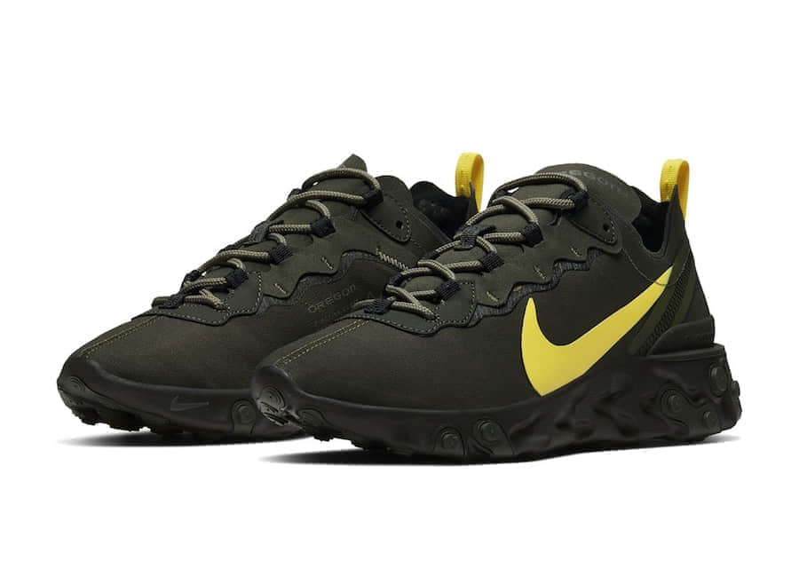 俄勒冈专属配色!Nike React Element 55“Oregon Ducks”这一股浓郁的军事风你能hold住吗?