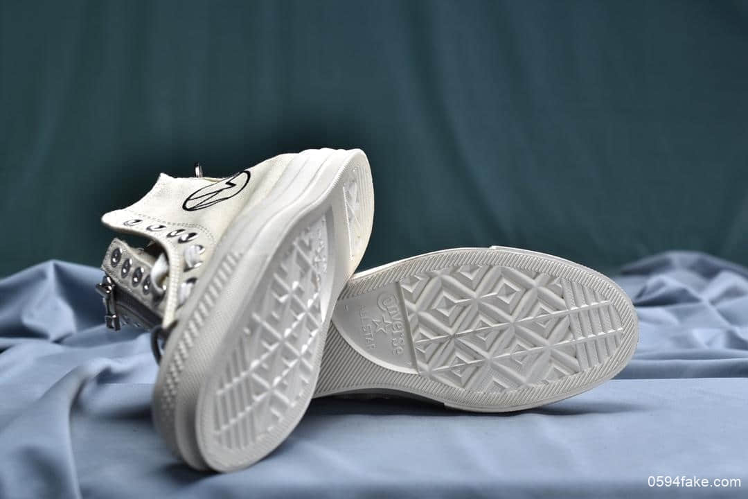 匡威Undercove x Converse Chuck Taylor 1970s Hi Zip高桥盾联名款真标硫化高帮百搭休闲运动硫化板鞋中拉链黑白 货号:164832C