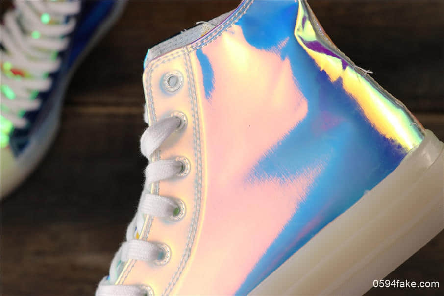 匡威Converse Chuck 70 Translucent Midsole High真标品质经典改良冷硫技术高帮帆布百搭板鞋多彩镜皮面镭射炫彩 货号:163786C
