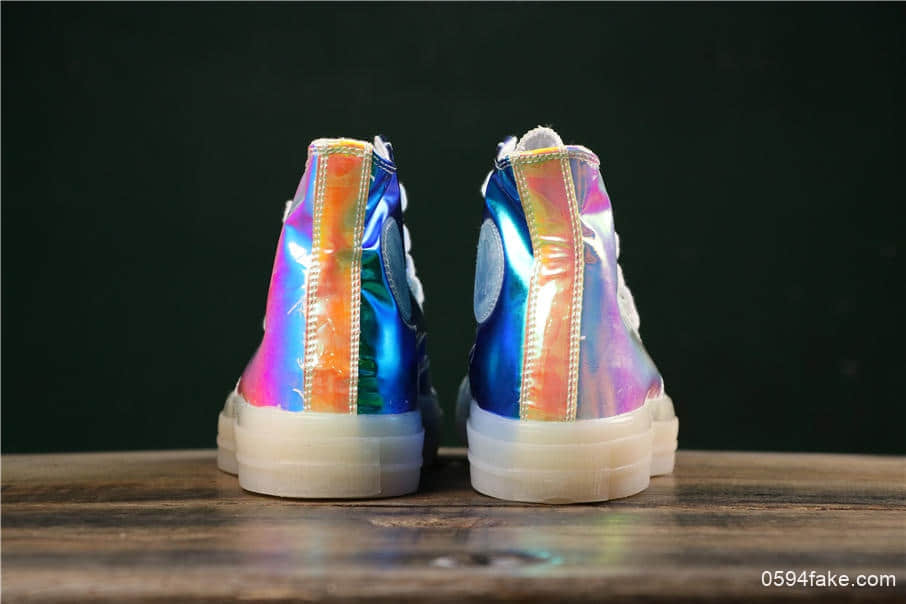 匡威Converse Chuck 70 Translucent Midsole High真标品质经典改良冷硫技术高帮帆布百搭板鞋多彩镜皮面镭射炫彩 货号:163786C