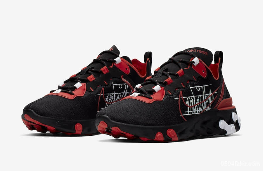 手稿风再度来袭!Nike React Element 55“Script Swoosh”预计将于8月10日发售! 货号:CK9285-001