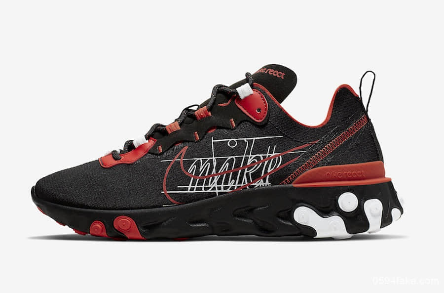 手稿风再度来袭!Nike React Element 55“Script Swoosh”预计将于8月10日发售! 货号:CK9285-001