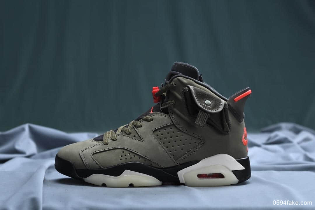 乔丹Travis Scott x Air Jordan 6联名款AJ6高帮男子实战篮球鞋纯原版本区别市面通货版本 货号：CN1084-200