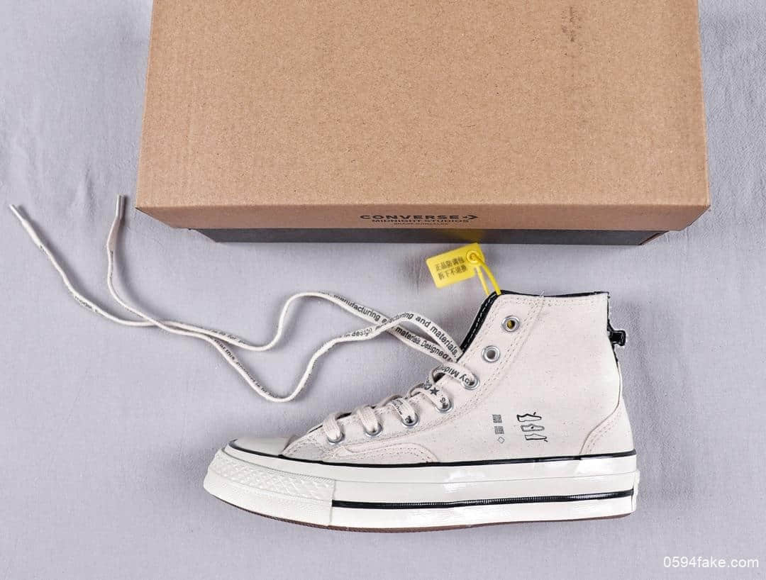 匡威Converse x Midnight Studio联名款内外反转真标硫化工艺余文乐同款高帮帆布鞋